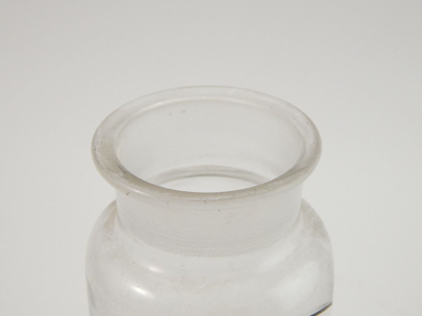 ANTICO VASO BARATTOLO VETRO SOFFIATO FARMACIA ETICHETTA KALI OXALIC