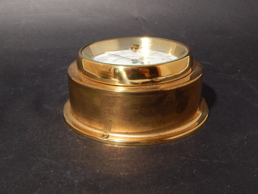 VINTAGE NAUTICA BAROMETRO ANEROIDE OTTONE MADE IN WESTERN GERMANY #