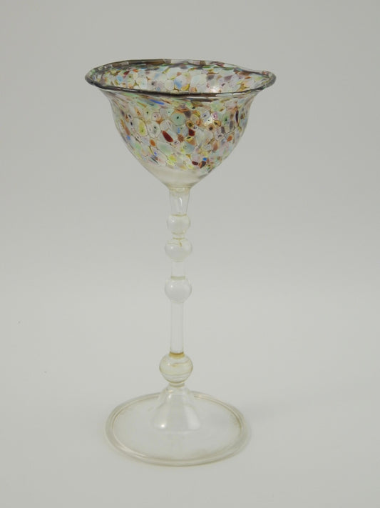 ANTICO RARISSIMO CALICE MURANO VETRO SOFFIATO ARTISTICO COLLEZIONE CM 22