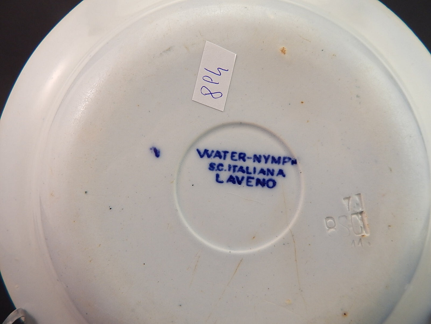 ANTICO PIATTO FONDO FINE 800 SCI SOCIETA' CERAMICA ITALIANA LAVENO WATER NYMPH