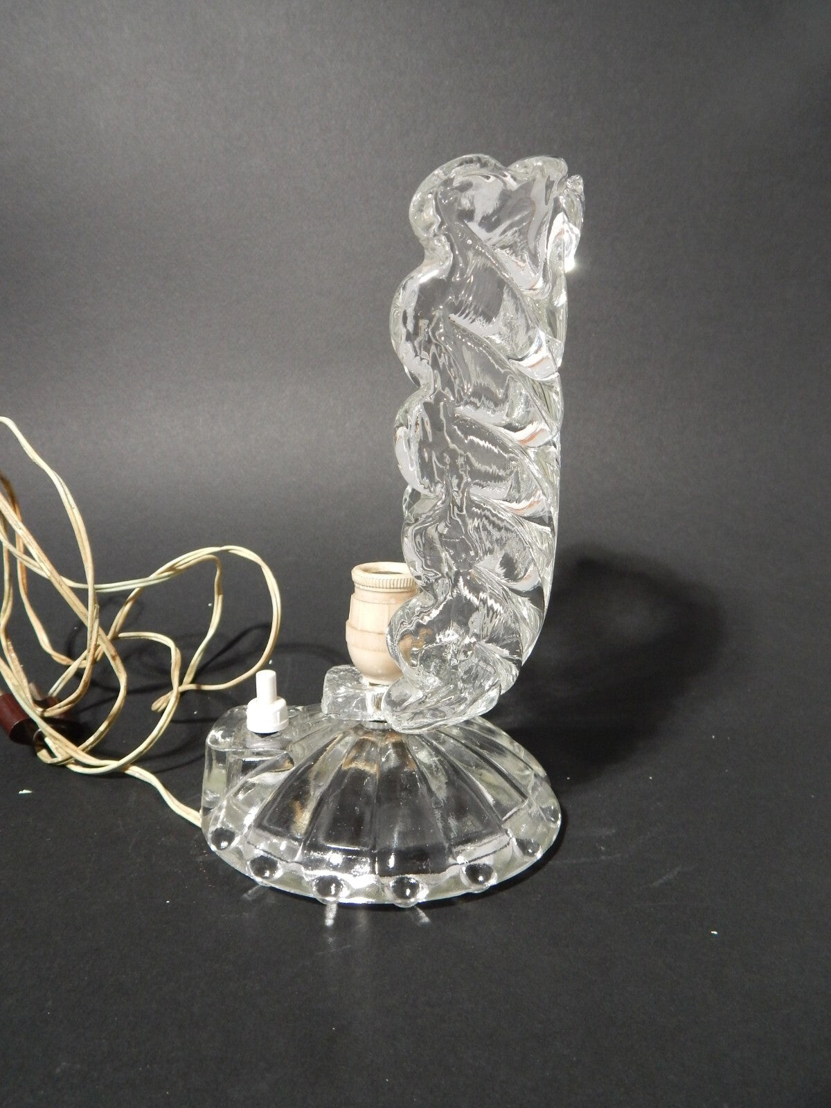 ANTICA ORIGINALE ART DECO LAMPADA ABAT JOUR VETRO SOFFIATO MURANO STILE BAROVIER