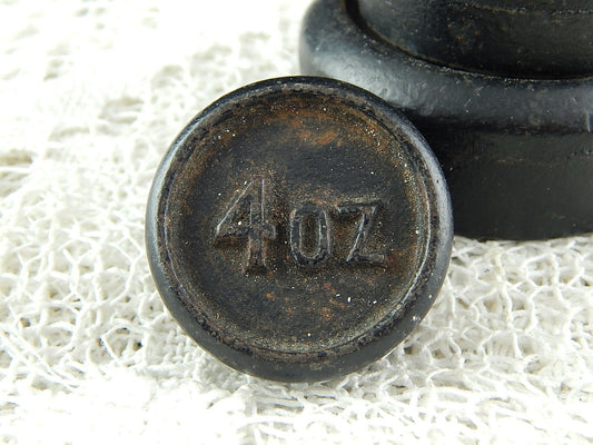 PESI E MISURE ANTICO SET PESI IN FERRO BASCULE BILANCIA 1 LIBBRA 8 ONCE 4 ONCE