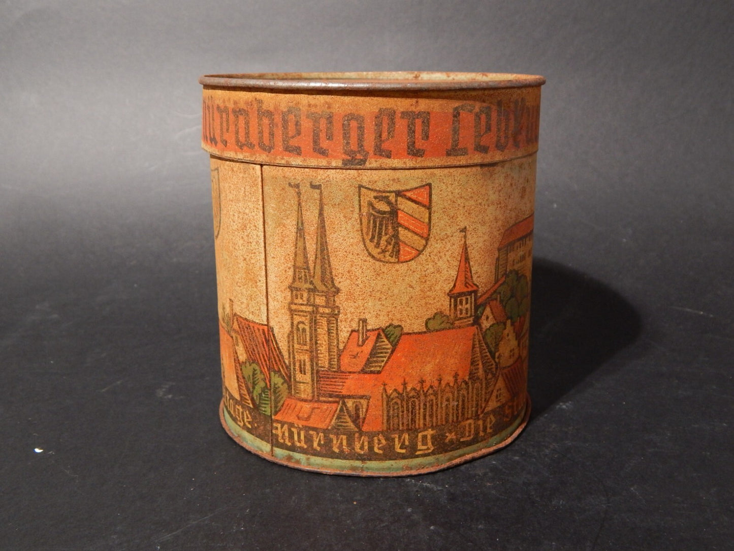 COLLEZIONE ANTICA ORIGINALE SCATOLA LATTA BISCOTTI ZENZERO METZGER NORIMBERGA