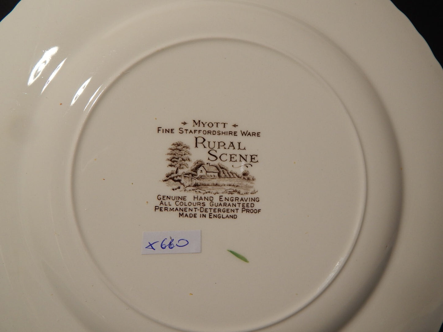 ANTICO SERVIZIO PIATTI CERAMICA INGLESE MYOTT DISEGNO RURAL SCENE STAMPA A MANO