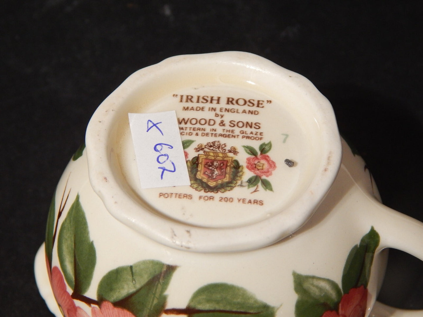RETRO' LATTIERA BRICCO CERAMICA POTTERY WOOD&SONS DISEGNO "IRISH ROSE"