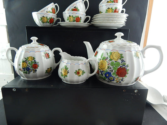 ANTICO PREZIOSO SERVIZIO DA TÈ PORCELLANA WÜRTTEMBERG BAUER & PFEIFFER 1904-34