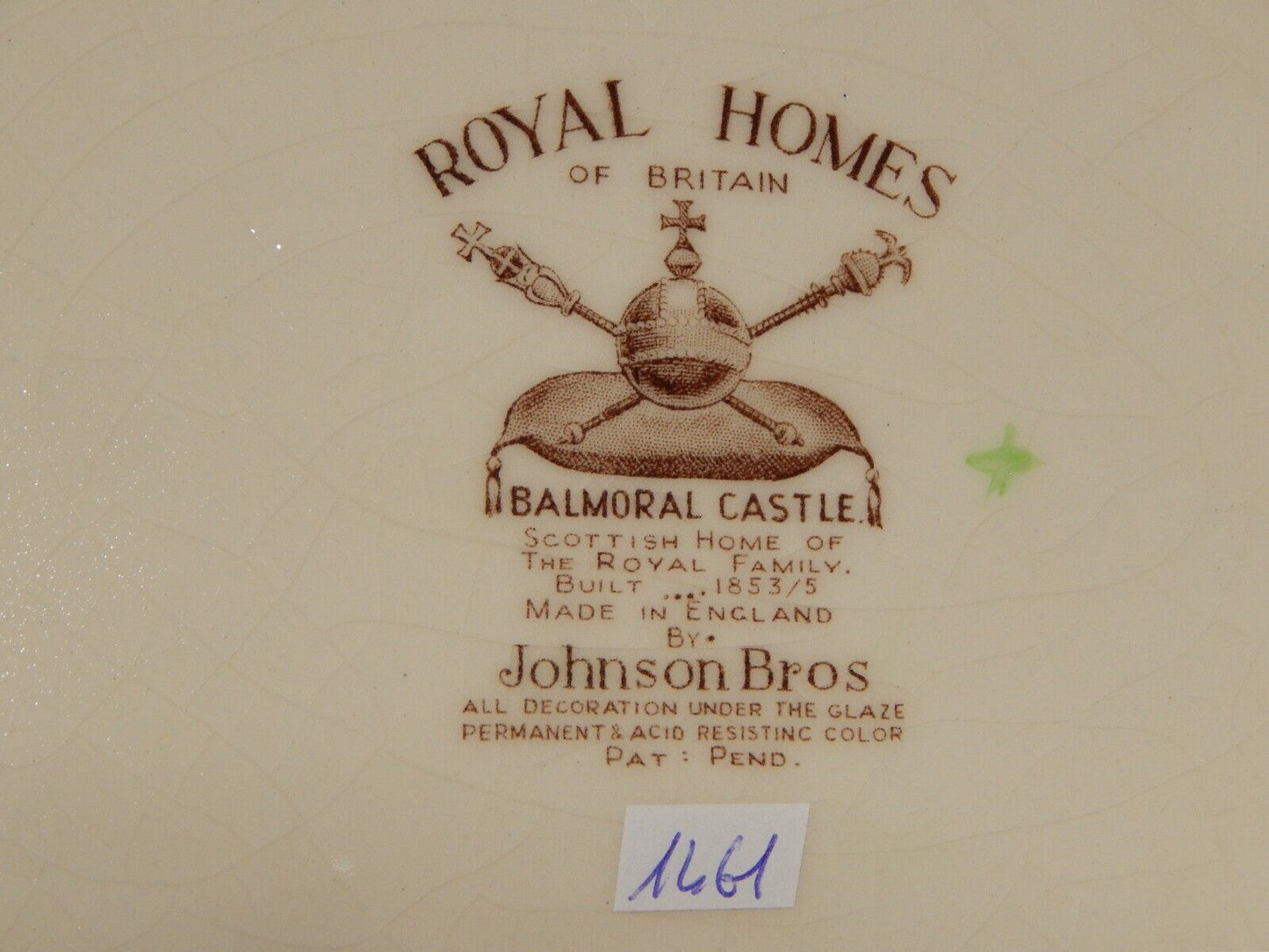 ANTICO VASSOIO PORCELLANA JOHNSON BROS ROYAL HOMES OF BRITAIN BALMORAL CASTLE