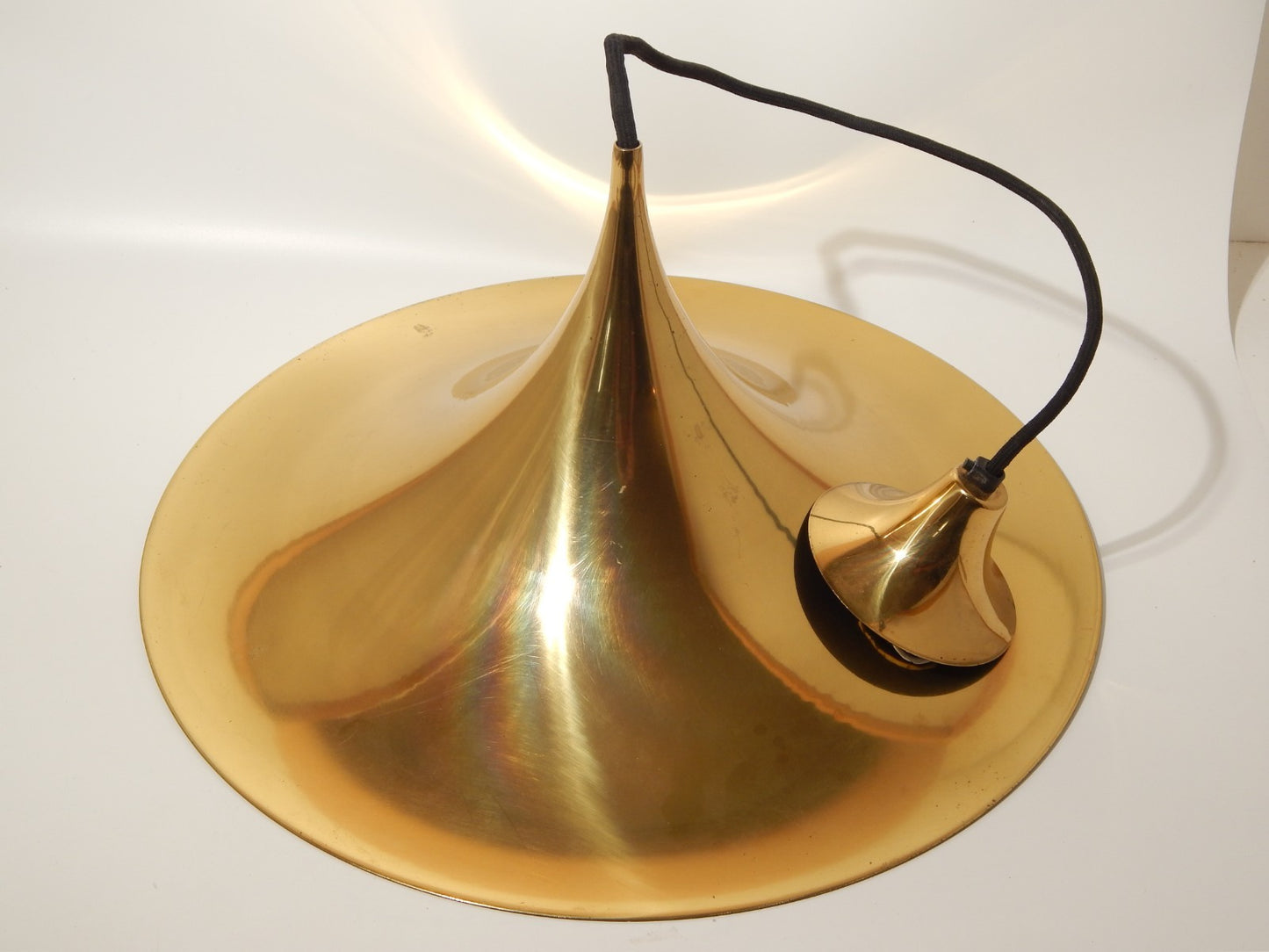 VINTAGE LAMPADARIO SEMI PENDANT DESIGN DANESE BONDERUP & THORUP OTTONE LUCIDATO