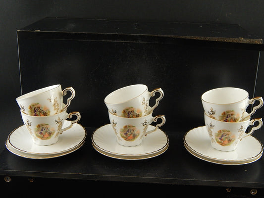 ANTICO SERVIZIO 6 TAZZINE CAFFE' PORCELLANA RHEINPFALZ HARTPORZELLAN BAVARIA