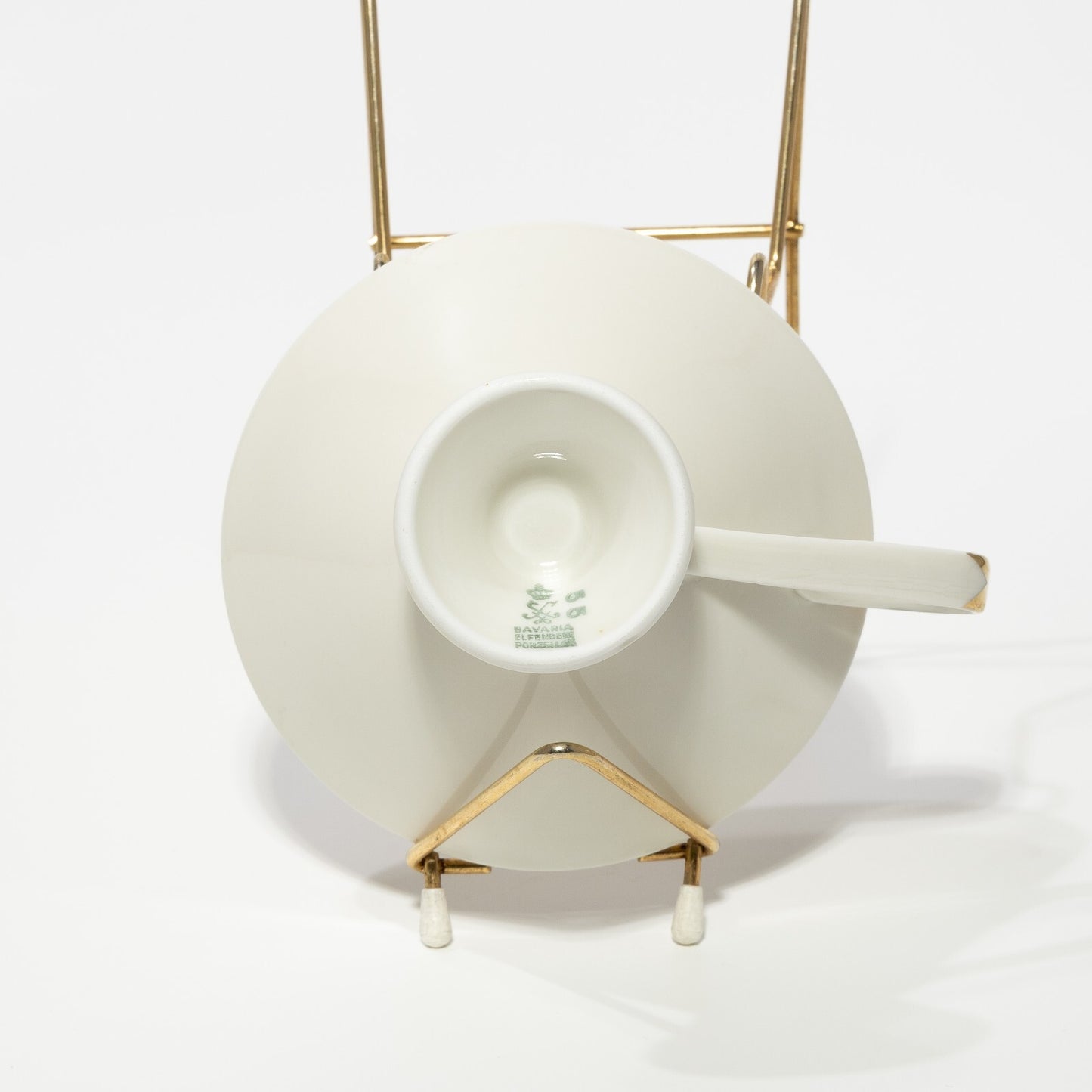 ANTICA TAZZA TÈ ART DECO PORCELLANA BAVARIA OSCAR SCHALLER DECORO ORO #