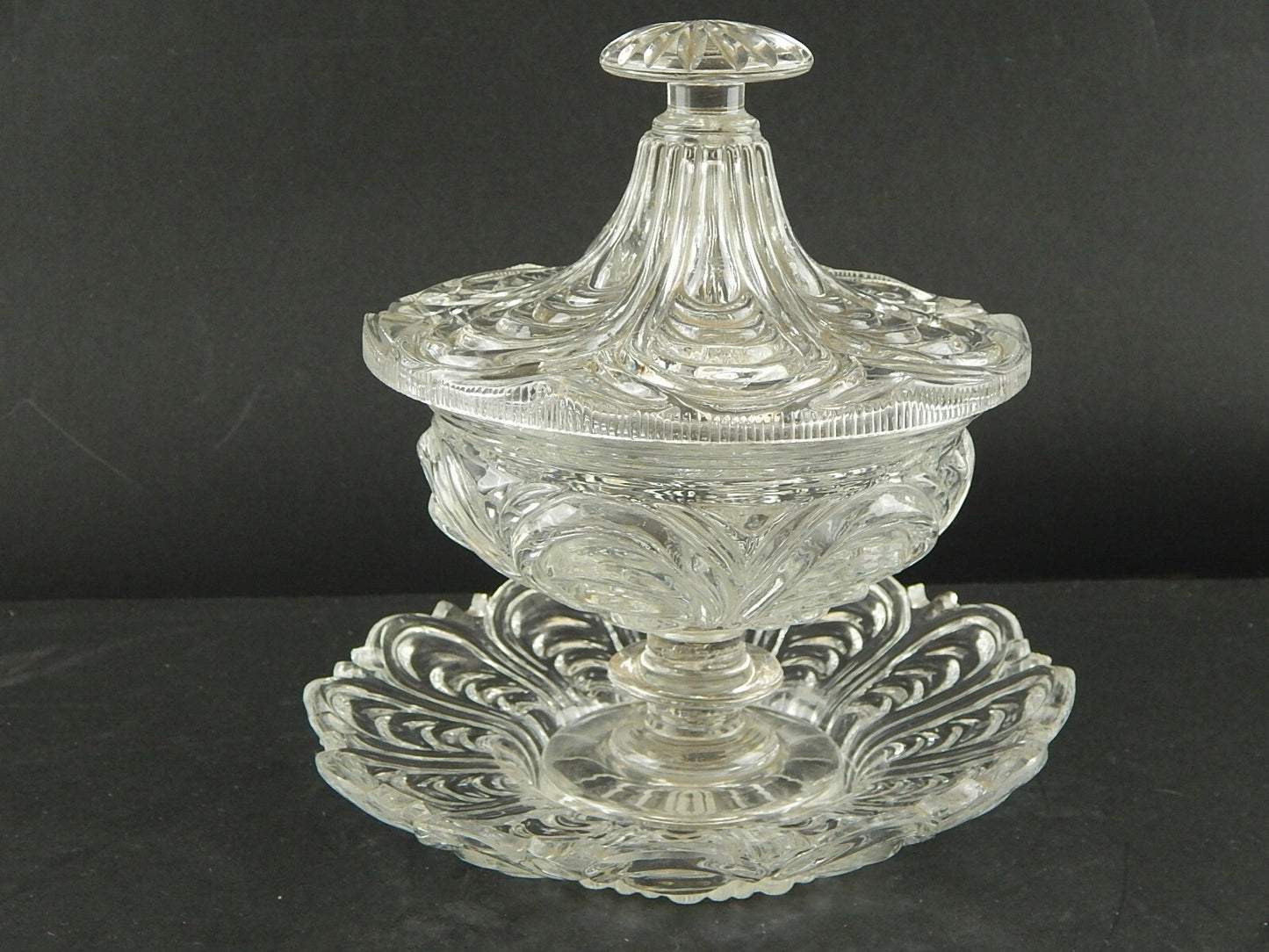 ANTICA PRIMO 800 ORIGINALE PREZIOSO PORTA BONBONS CENTROTAVOLA IN VETRO