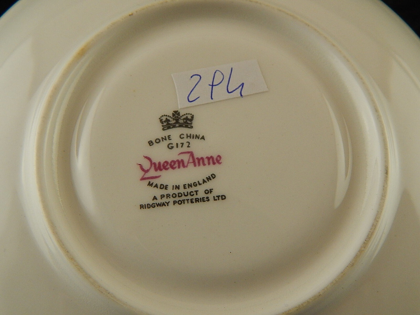 PREZIOSA PORCELLANA INGLESE RIDGWAY QUEEN ANNE TAZZA VINTAGE BONE CHINA A294