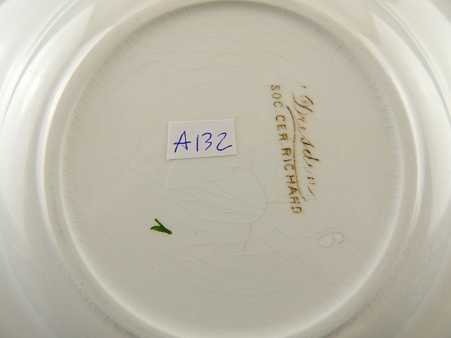 ANTICO 1800 RARISSIMO PIATTO FONDO CERAMICA RICHARD MILANO DECORO DRESDEN A132