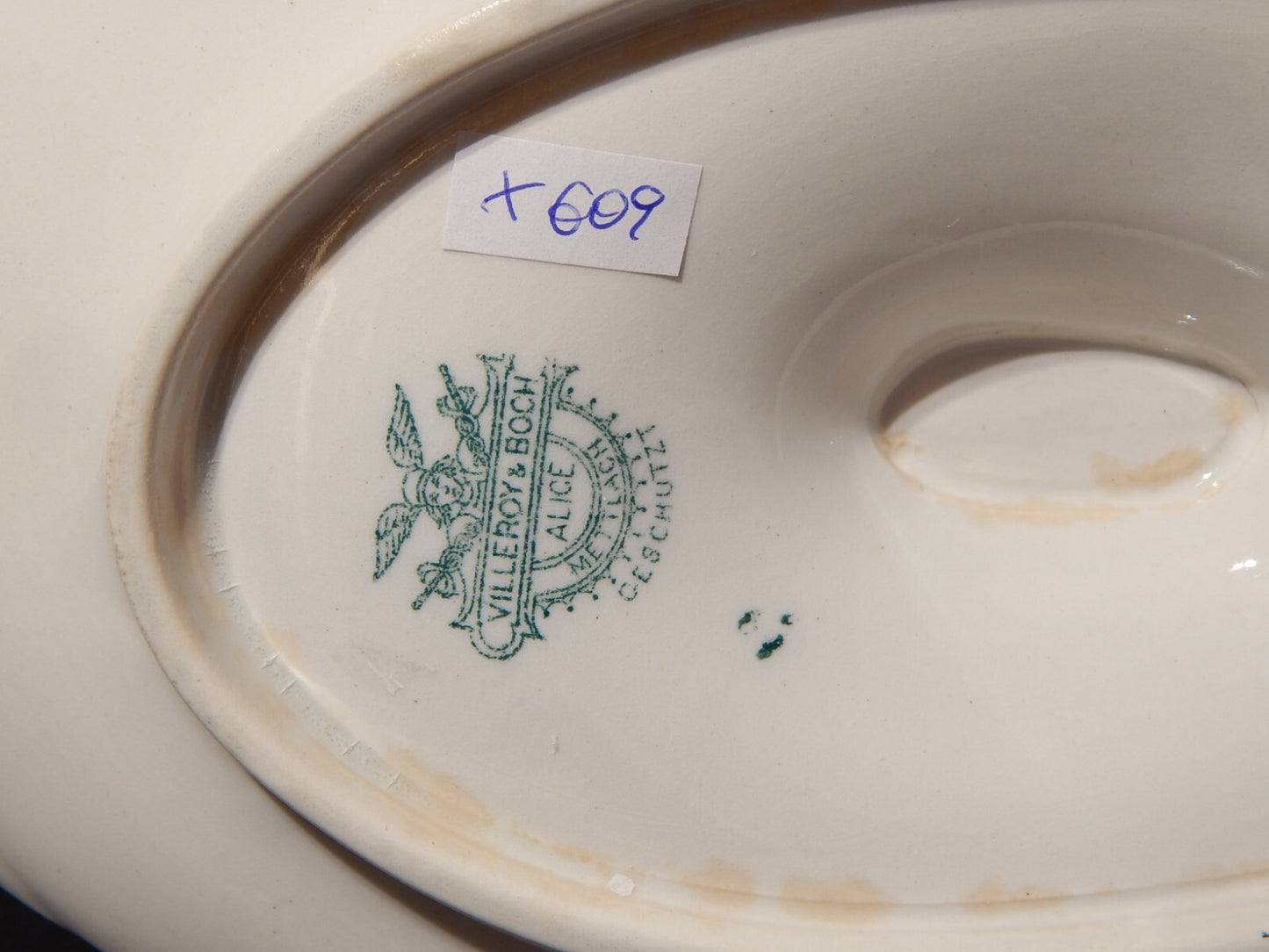 ANTICA RARA SALSIERA LIBERTY ART NOUVEAU CERAMICA VILLEROY&BOCH METTLACH ALICE