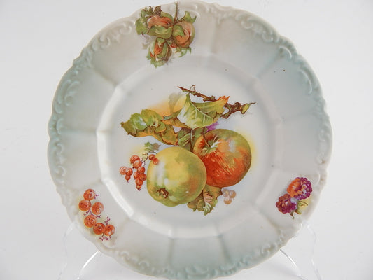 ANTICO RARO PIATTO PORCELLANA INIZIO 1900 MANIFATTURA WEIMAR COLLEZIONE FRUTTI