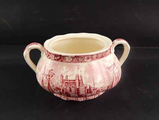 ANTICA ZUCCHERIERA SEMI PORCELLANA PALISSY POTTERY THAMES RIVER TOWER OF LONDON