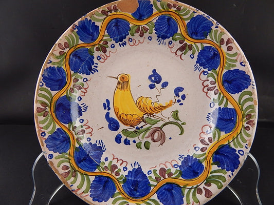 ANTICO 1800 PIATTO CENTROTAVOLA MAIOLICA CERAMICA DI MANISES SPAGNA