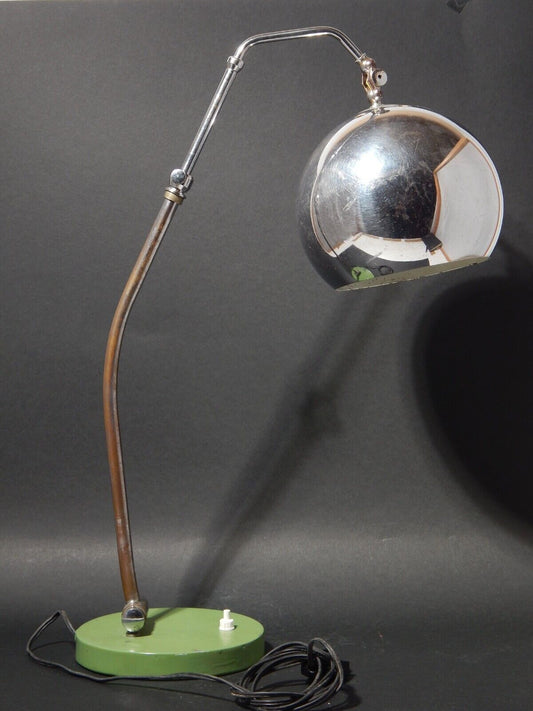 MODERNARIATO RARA LAMPADA TAVOLO SCRIVANIA PARALUME GLOBO CROMATO REGOLABILE