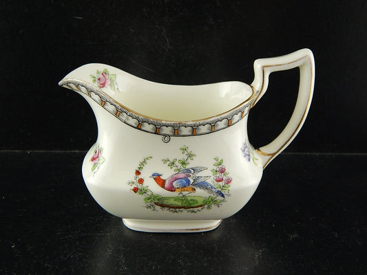 ANTICA LATTIERA PORCELLANA INGLESE MARCHIO AYNSLEY 1905-1925 POLICROMA FAGIANO