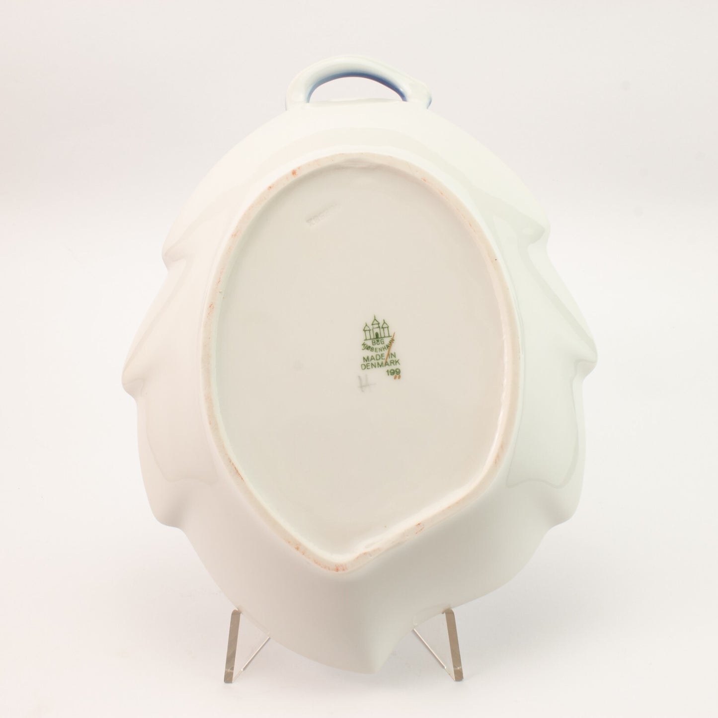 PIATTO PORTATA A FOGLIA PORCELLANA E ORO ZECCHINO GABBIANI BING&GRONDAHL 199