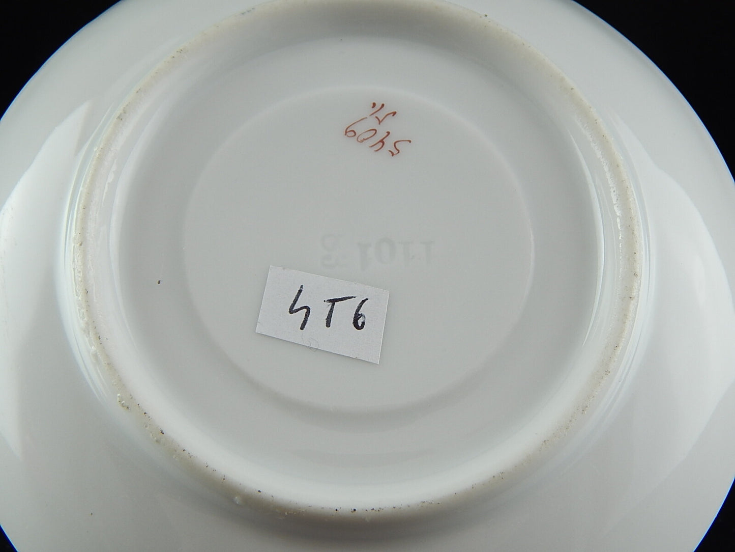 ANTICA PREZIOSA RARA TAZZINA PIATTINO PORCELLANA METÀ 800 NUMERATA DECORO A MANO