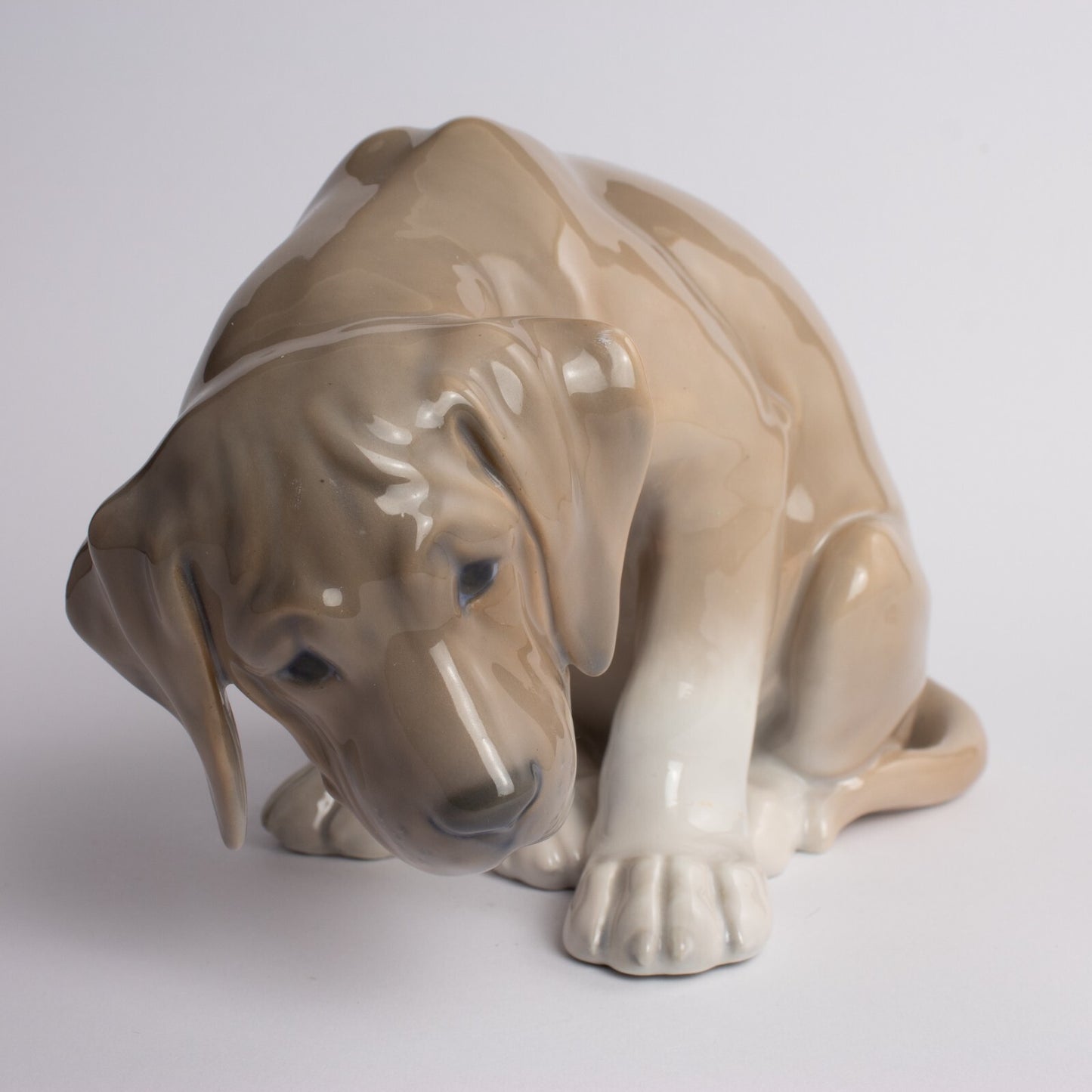 RARA STATUINA PORCELLANA ROYAL COPENHAGEN "Cucciolo di Labrador Bob" RESTAURATA
