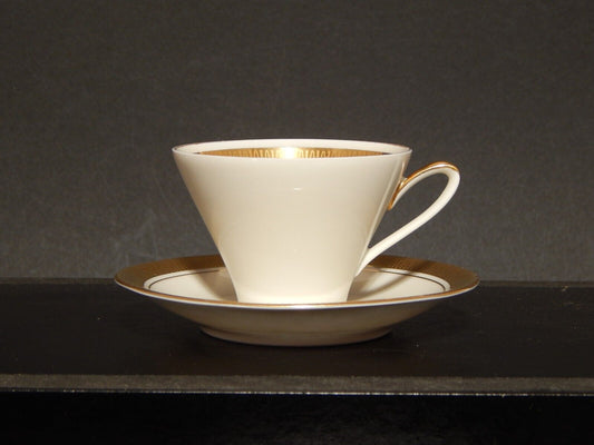 ANTICA ART DECO TAZZINA CAFFE' PORCELLANA COLOR CREMA ORO VOHENSTRAUSS BAVARIA