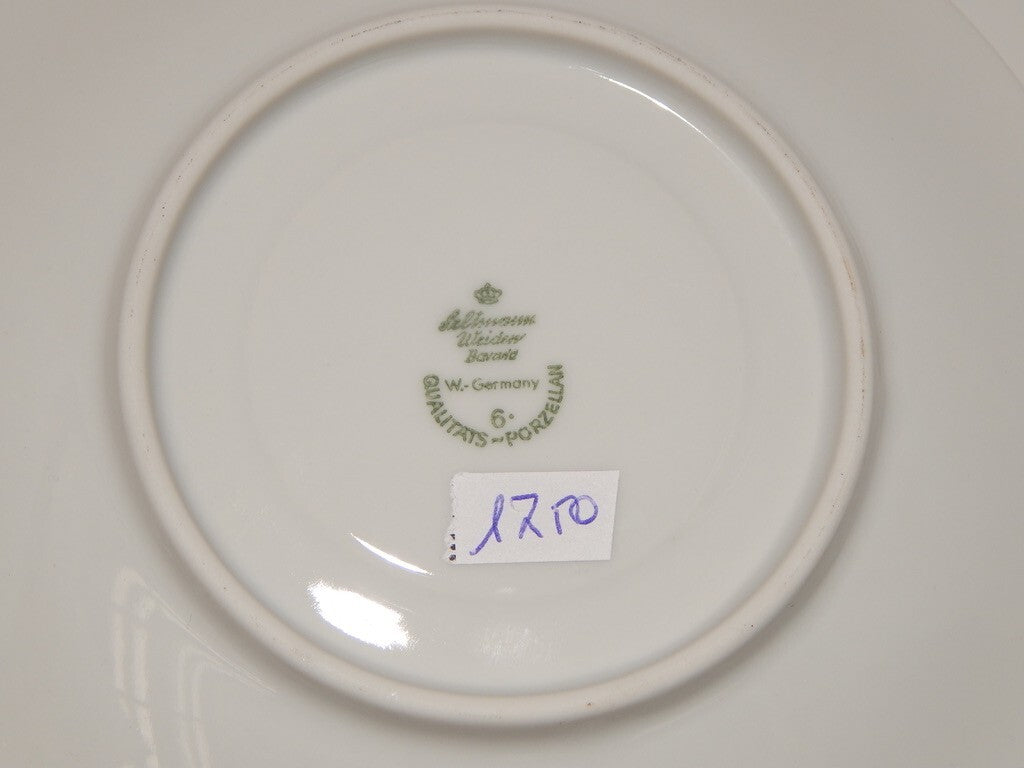 ANTICO SERVIZIO 4 TAZZE BRODO STILE IMPERO PORCELLANA E ORO BAVARIA SELTMANN W.