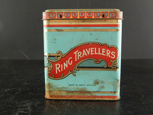 ANTICA SCATOLA LATTA PRIMO 900 RING TRAVELLERS BROOKS PAISLEY & MANCHESTER