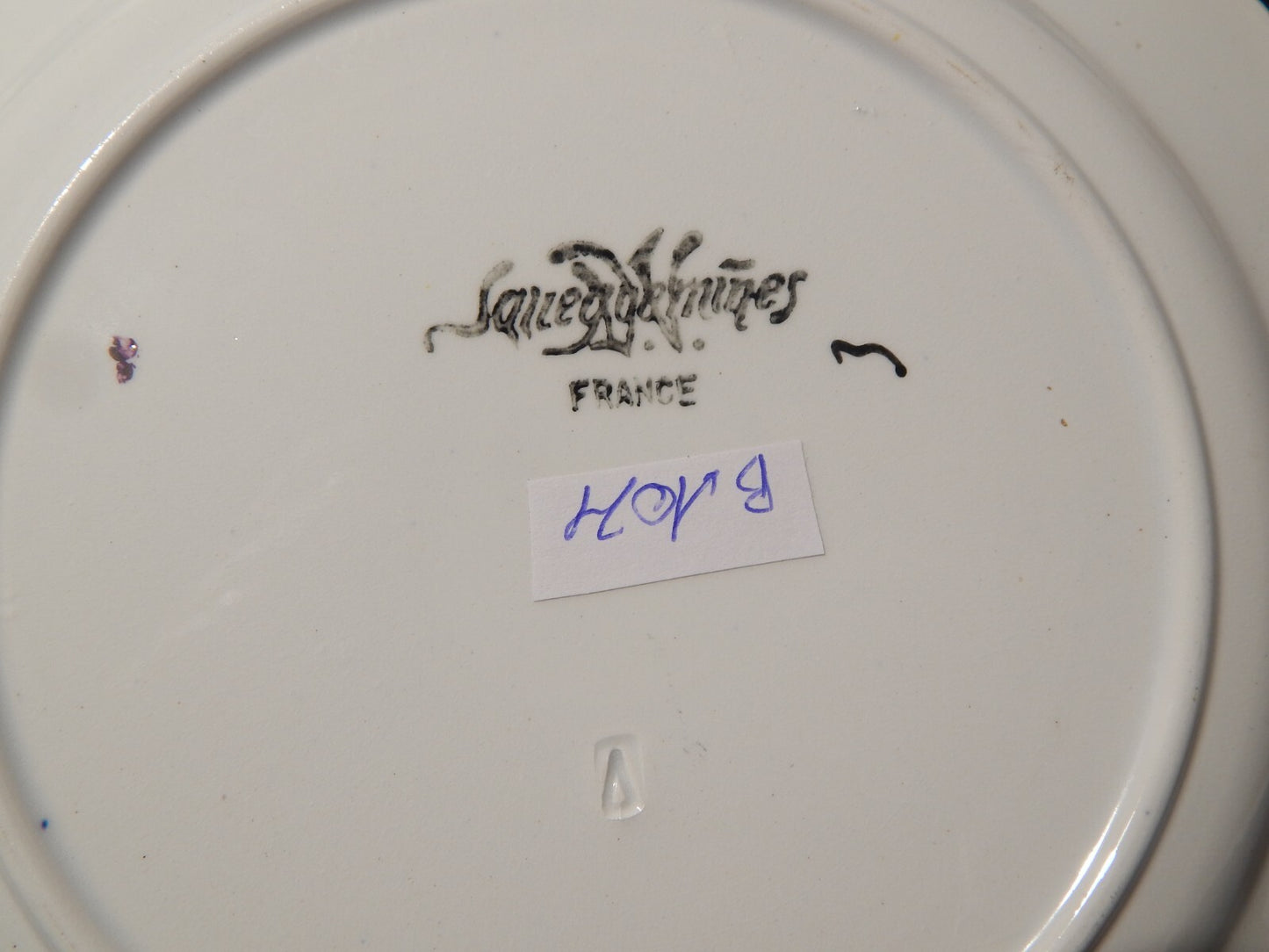 ANTICO PIATTO DECORATIVO CERAMICA SARREGUEMINES PROVENCE PRIMA META' 900