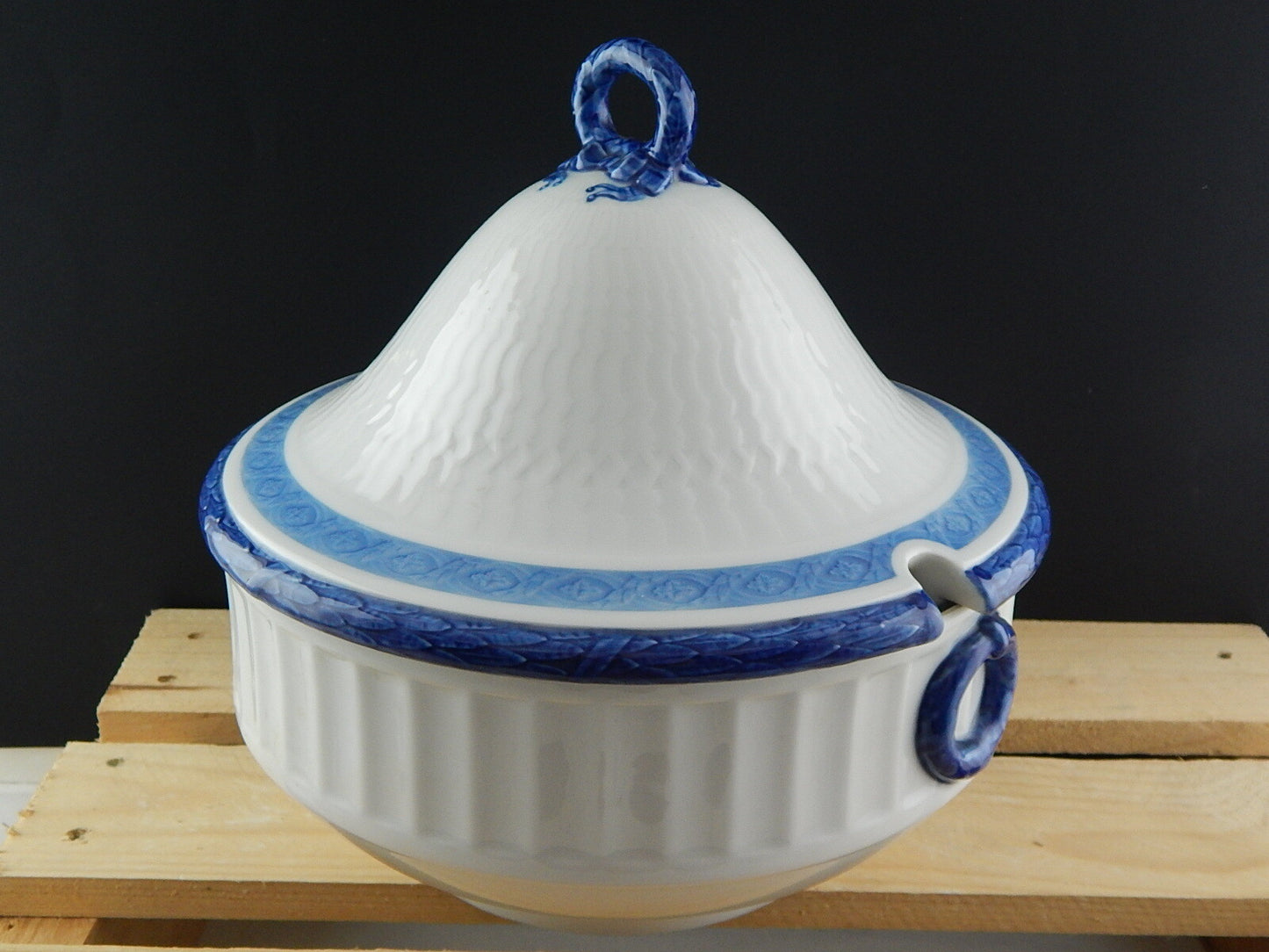 ROYAL COPENHAGEN TUREEN ZUPPIERA CENTROTAVOLA PORCELLANA FAN VENTAGLIO
