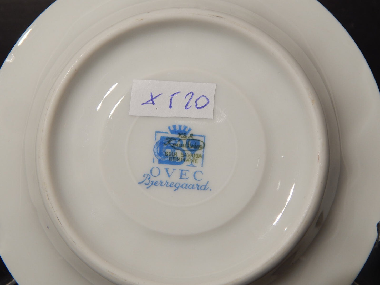 ANTICA PREZIOSA TAZZINA PORCELLANA KRAUTHEIM FIORI POLICROMI E ORO STILE IMPERO