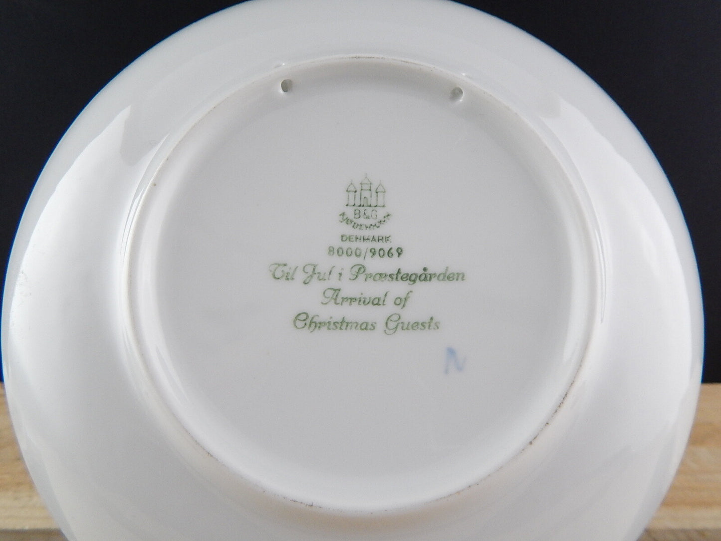 ROYAL COPENHAGEN BING&GRONDAHL PIATTO DI NATALE 1969 PORCELLANA BLU DIFETTO