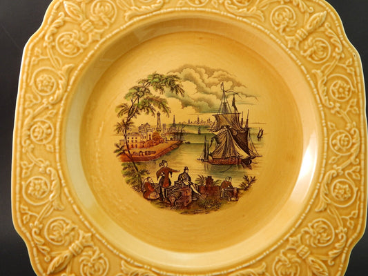 VINTAGE VASSOIO QUADRATO ROYAL STAFFORDSHIRE CERAMICS ENGLAND SAFE HARBOUR