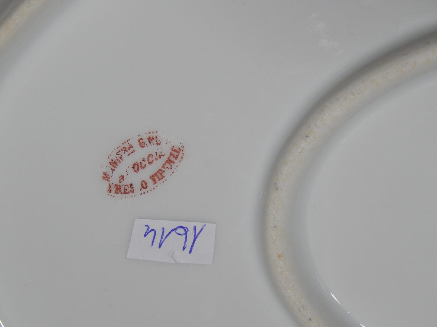 ANTICO VASSOIO OVALE PIATTO PORTATA IMPERO PORCELLANA GINORI DOCCIA XIX SECOLO