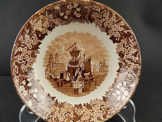 ANTICA CIOTOLA SEMI PORCELLANA RICHARD MILANO DECORO FERRARA META' 800 #9996