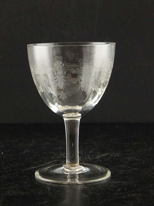 ANTICO LIBERTY BICCHIERE CALICE CRISTALLO CON DECORO INCISO #7353