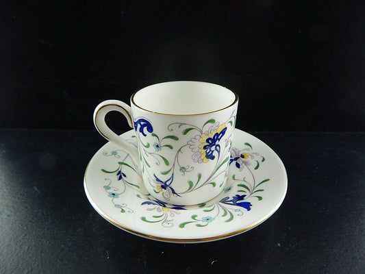 VINTAGE MANIFATTURA COALPORT DECORO PAGEANT SET CAFFÈ PORCELLANA TAZZA PIATTO