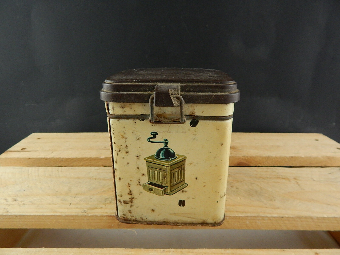 COLLEZIONE VINTAGE ORIGINALE SCATOLA DI LATTA CAFFE' COFFEE TIN BOX