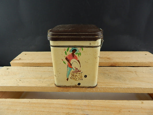 COLLEZIONE VINTAGE ORIGINALE SCATOLA DI LATTA CAFFE' COFFEE TIN BOX