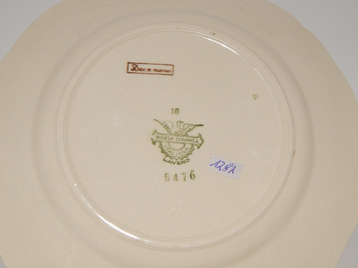 ANTICO PIATTO PI ANO CERAMICA S.C.I. LAVENO PERIODO ANDLOVIZ PAESAGGIO DIPINTO #