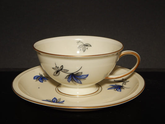 ANTICA PREZIOSA TAZZA TE' PORCELLANA ROSENTHAL WINIFRED FIORI BLU difetto