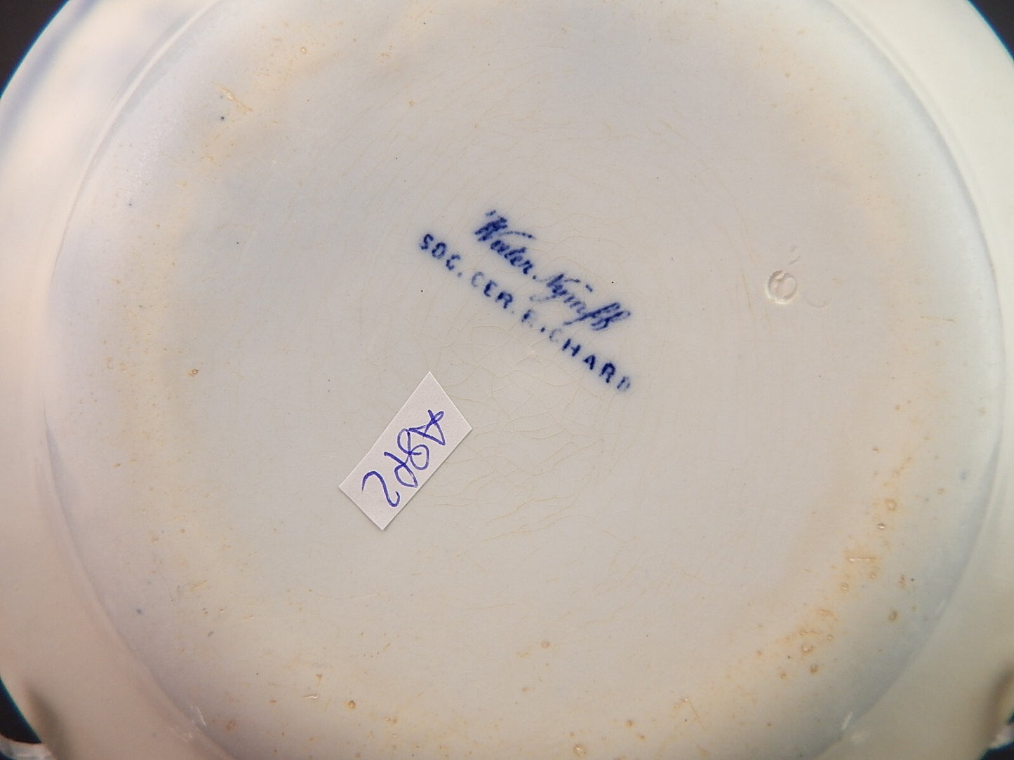 ANTICO PIATTO FONDO NINFEE BLU CERAMICA RICHARD MILANO FINE 800 WATER NYMPH A892