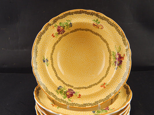 ANTICO SET 6 CIOTOLE MACEDONIA GELATO CEREALI PORCELLANA BOOTHS PRIMA META' 900