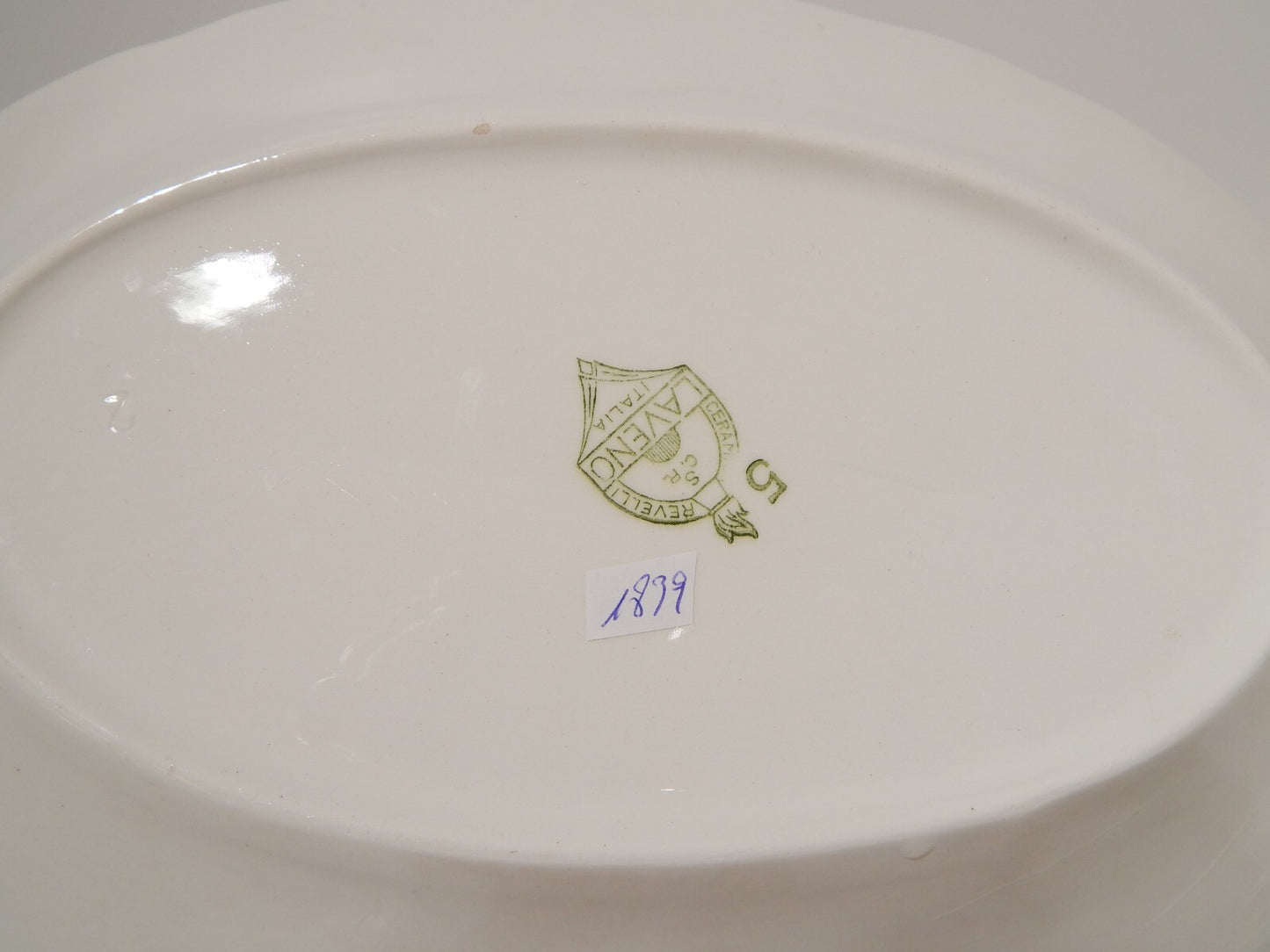 ANTICO ART DECO' RARO VASSOIO SOCIETÀ CERAMICA REVELLI LAVENO FASCIA ARANCIO