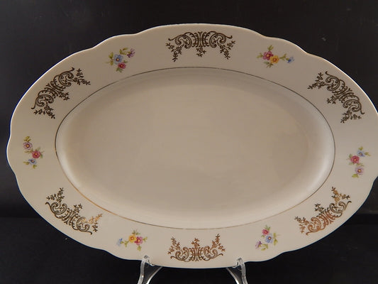 ANTICO VASSOIO PIATTO OVALE PORCELLANA SELTMANN WEIDEN DECORO THERESIA