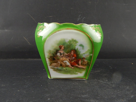 ANTICO ROMANTICO VASO CACHE POT PORCELLANA CARL TIELSCH ALTWASSER SILESIA