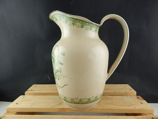 ANTICA ESCLUSIVA BROCCA VERSATOIO LATTA SMALTATA PORCELLANATA DECORO FLOREALE