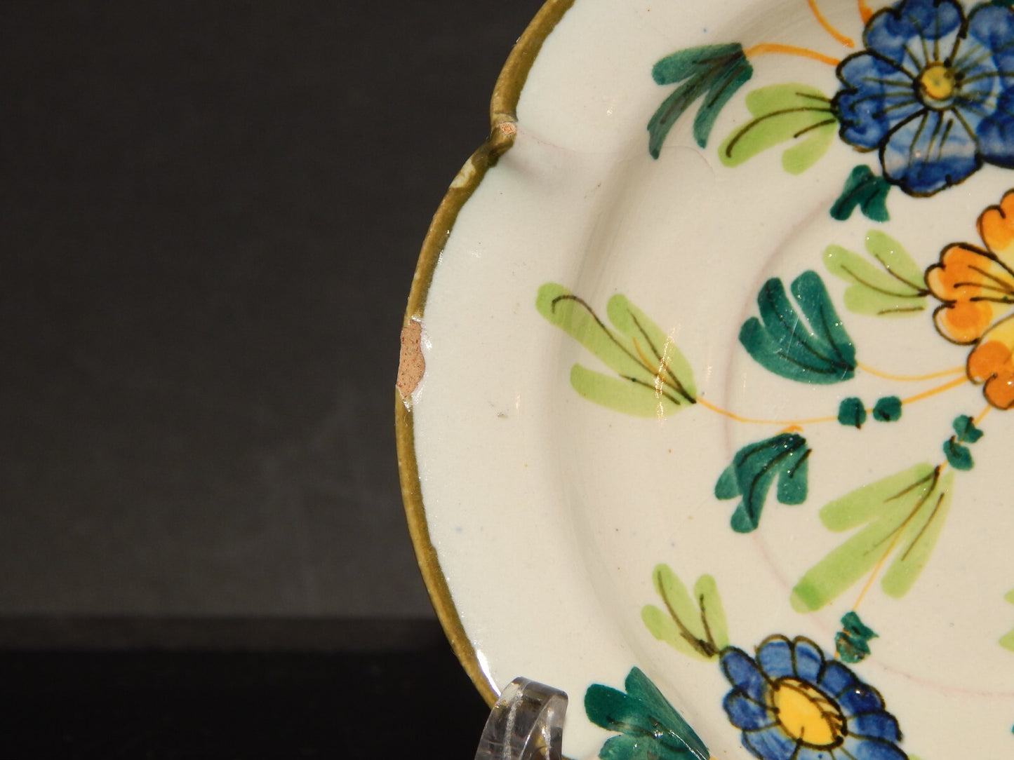 ANTICA RARA TAZZA E PIATTINO IN MAIOLICA CERAMICA CANTAGALLI FIRENZE ITALY #1346