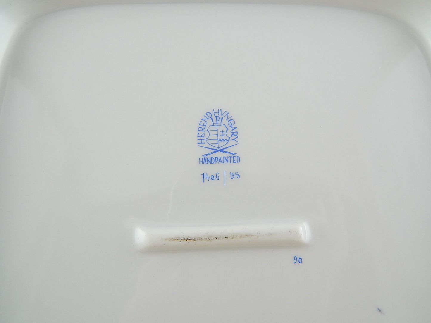 PORCELLANA HEREND VINTAGE PREZIOSO CENTROTAVOLA TRAFORATO PRIMAVERA DIPINTO MANO